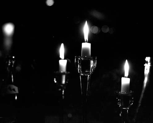 Pellicule noir et blanc - appareil photo argentique - Bougies